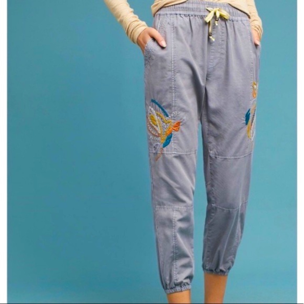 Anthropologie Stockton Embroidered Jogger Pant